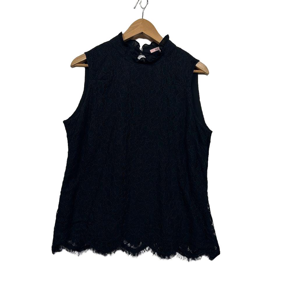 Review Navy Lace Sleeveless Top - Size 14