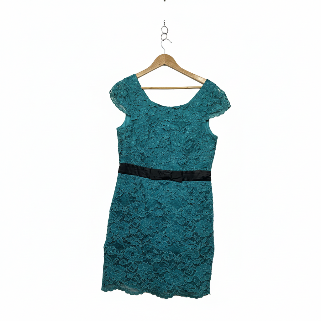 Review Teal Lace Dress - Size 16