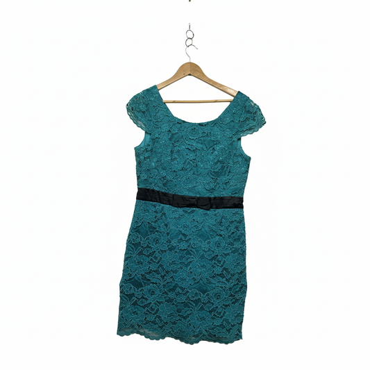 Review Teal Lace Dress - Size 16