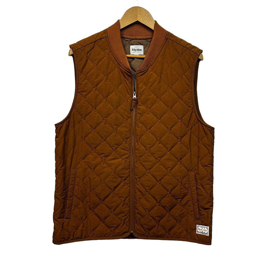 Rhythm Rust Cotton Quilted Vest - Size L