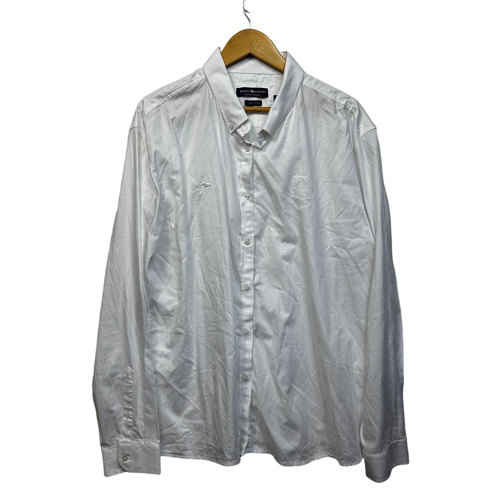 Ringers Western x Broncos White Plus Size Cotton Womens Shirt - Size 24