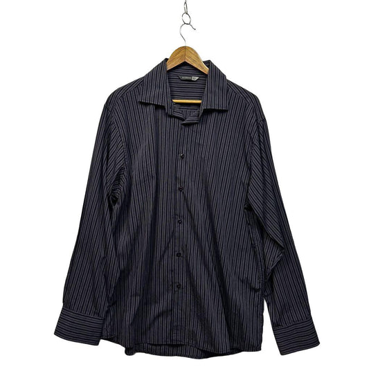 Rivergum Navy Striped Cotton Mens Shirt - Size XXL