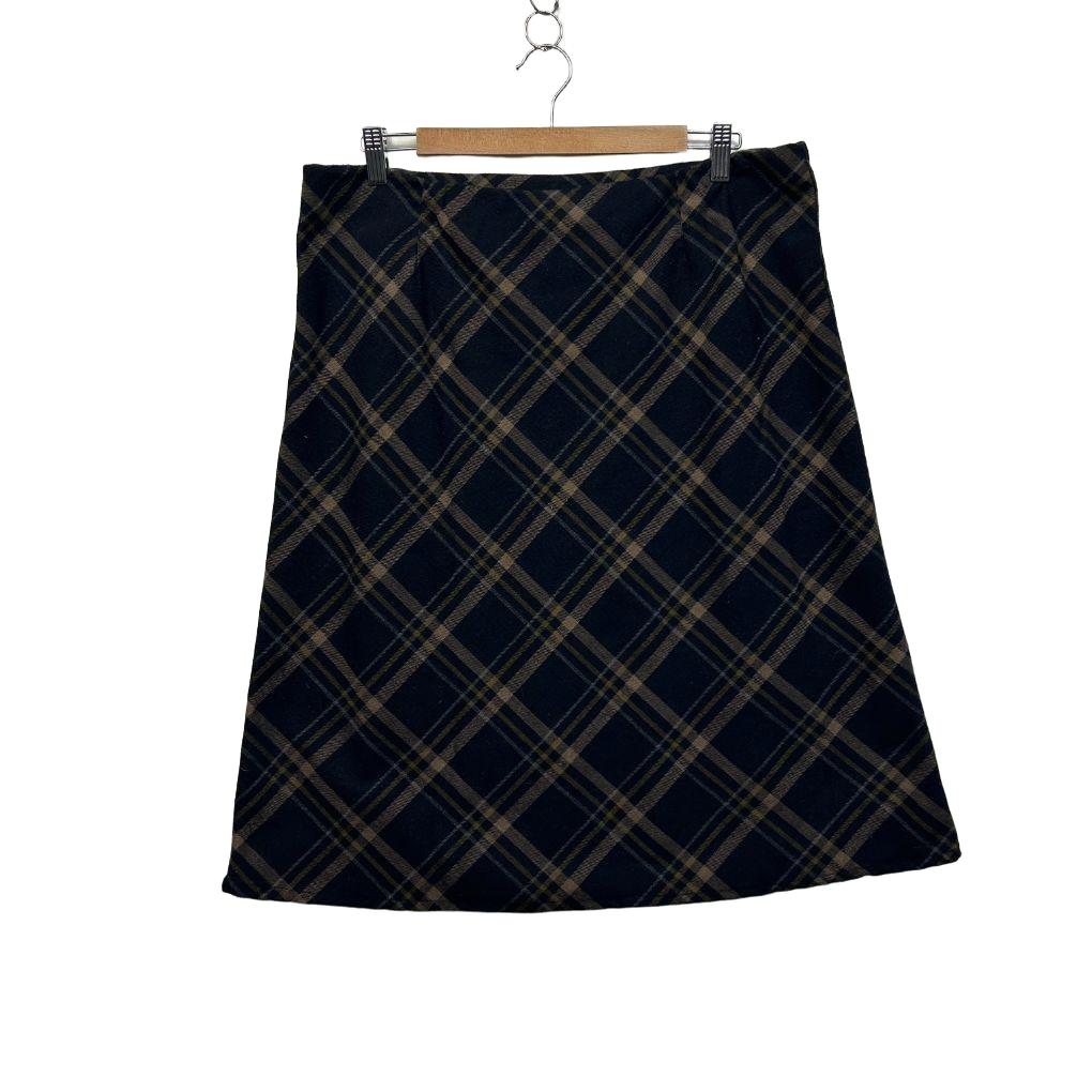 Rivers Black Checked Skirt - Size 14