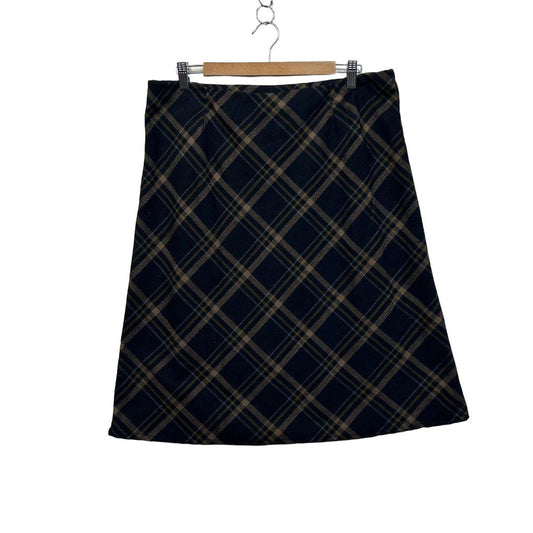 Rivers Black Checked Skirt - Size 14