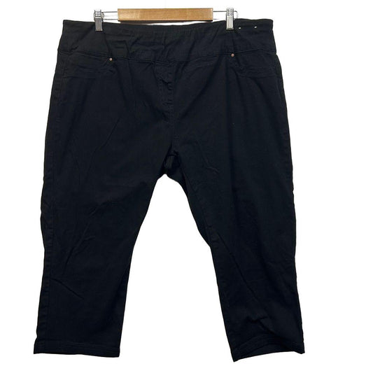 Rivers Black Cotton Capri Pants - Size 20