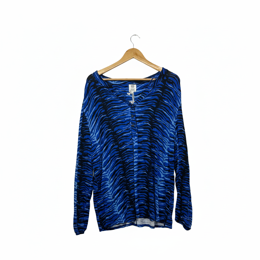 Rivers Blue Animal Print Plus Size Top - Size 20