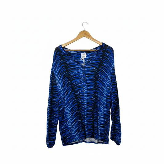 Rivers Blue Animal Print Plus Size Top - Size 20