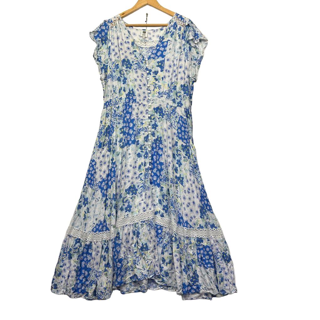 Rivers Blue Floral Maxi Dress - Size 22