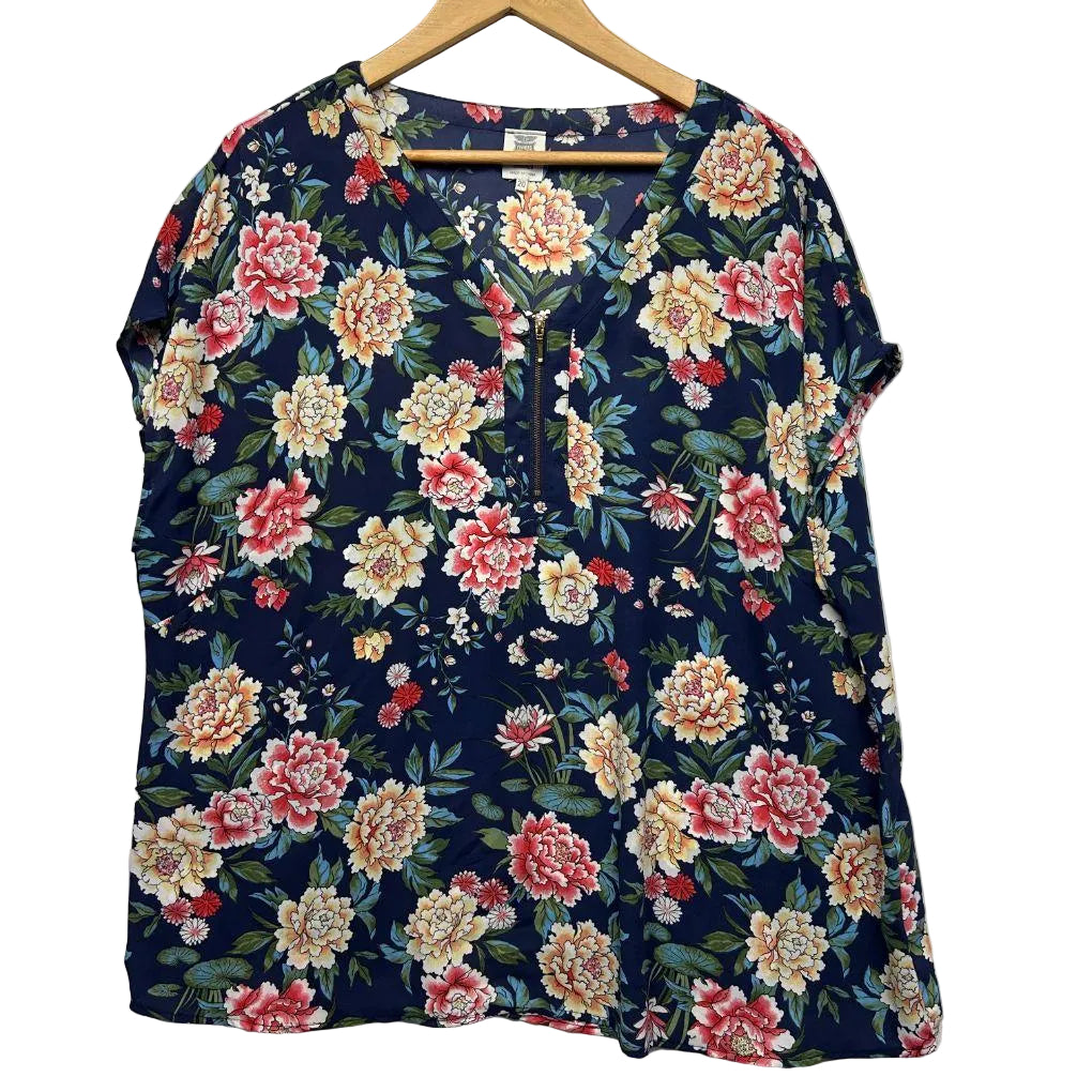 Rivers Navy Floral Top - Size 20