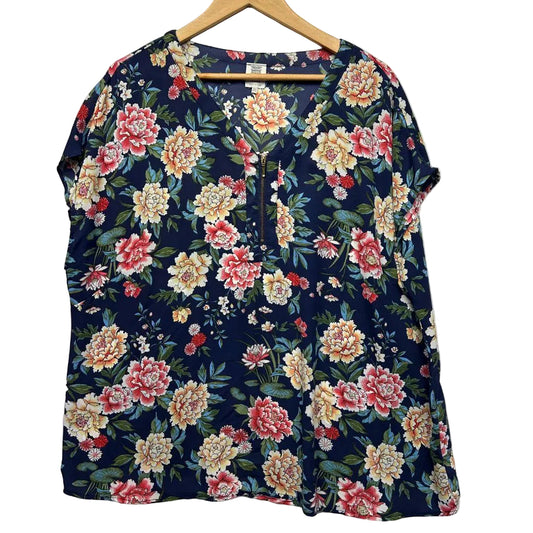 Rivers Navy Floral Top - Size 20
