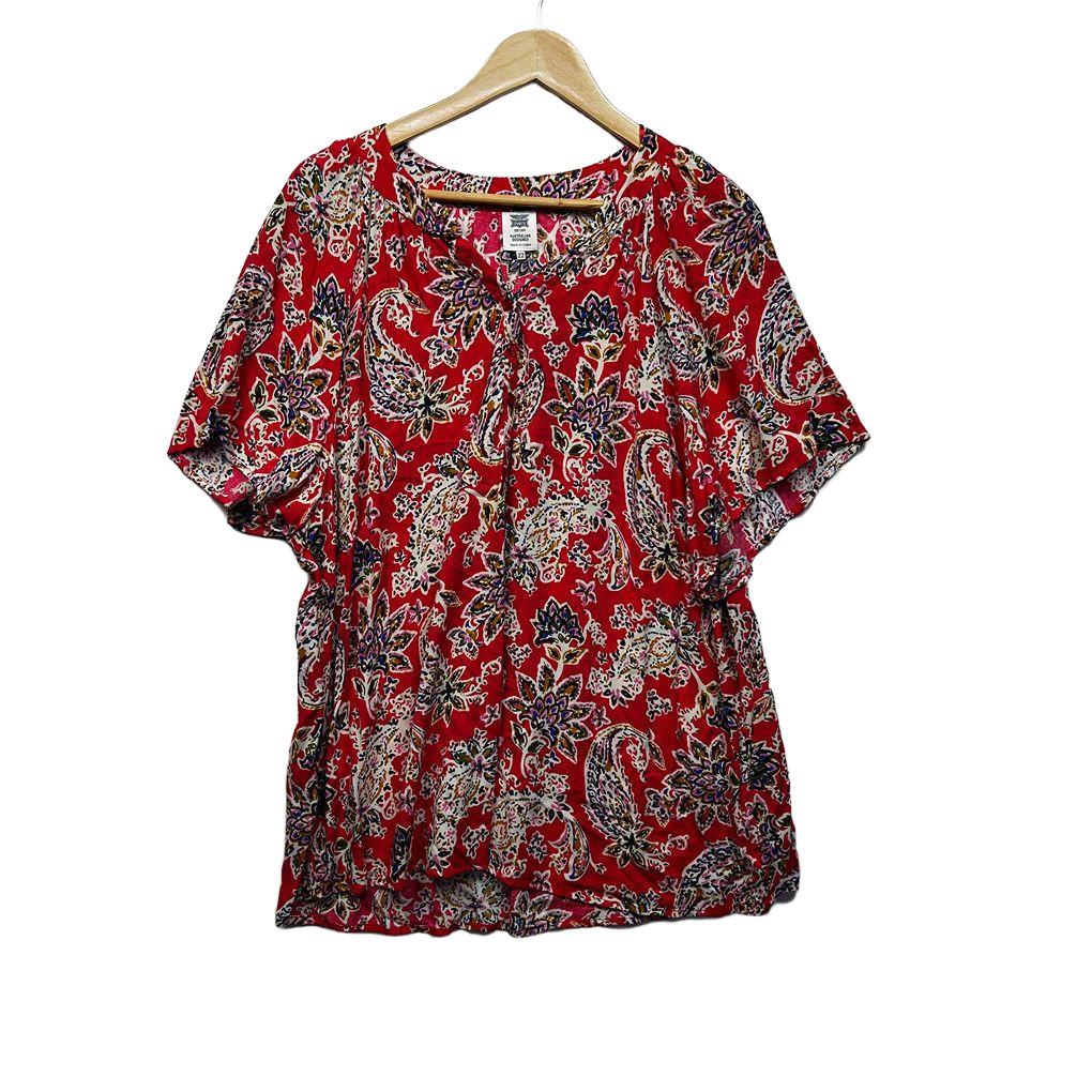 Rivers Red Plus Size Top - Size 22