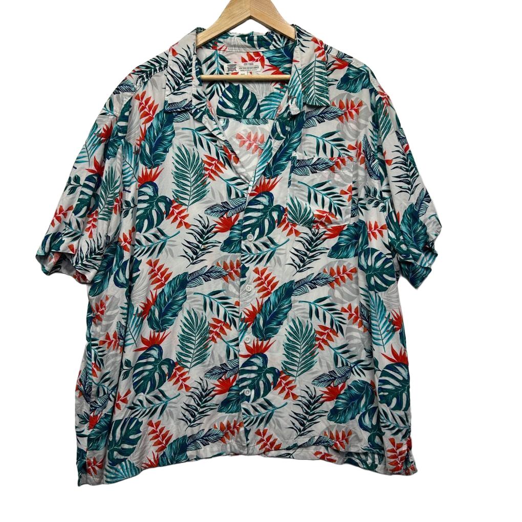 Rivers White Floral Mens Shirt - Size 3XL