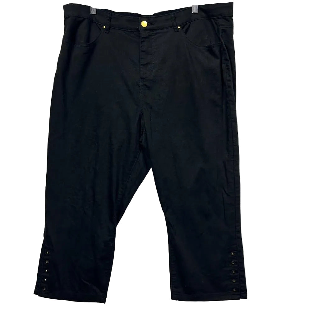 Rockmans Black Cropped Pants - Size 20