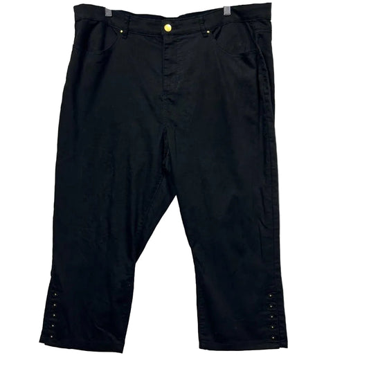 Rockmans Black Cropped Pants - Size 20