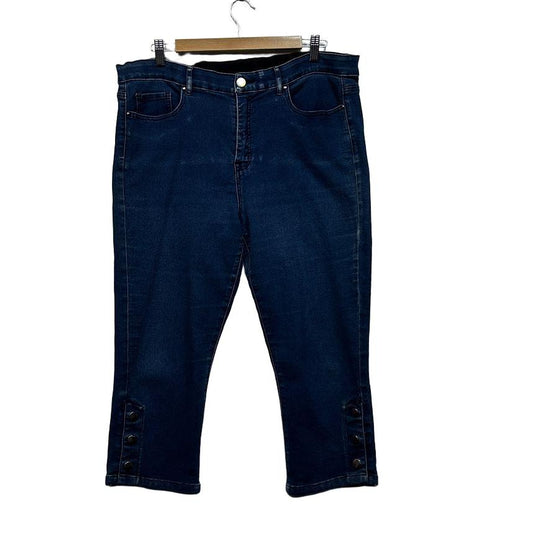 Rockmans Blue Capri Jeans - Size 16