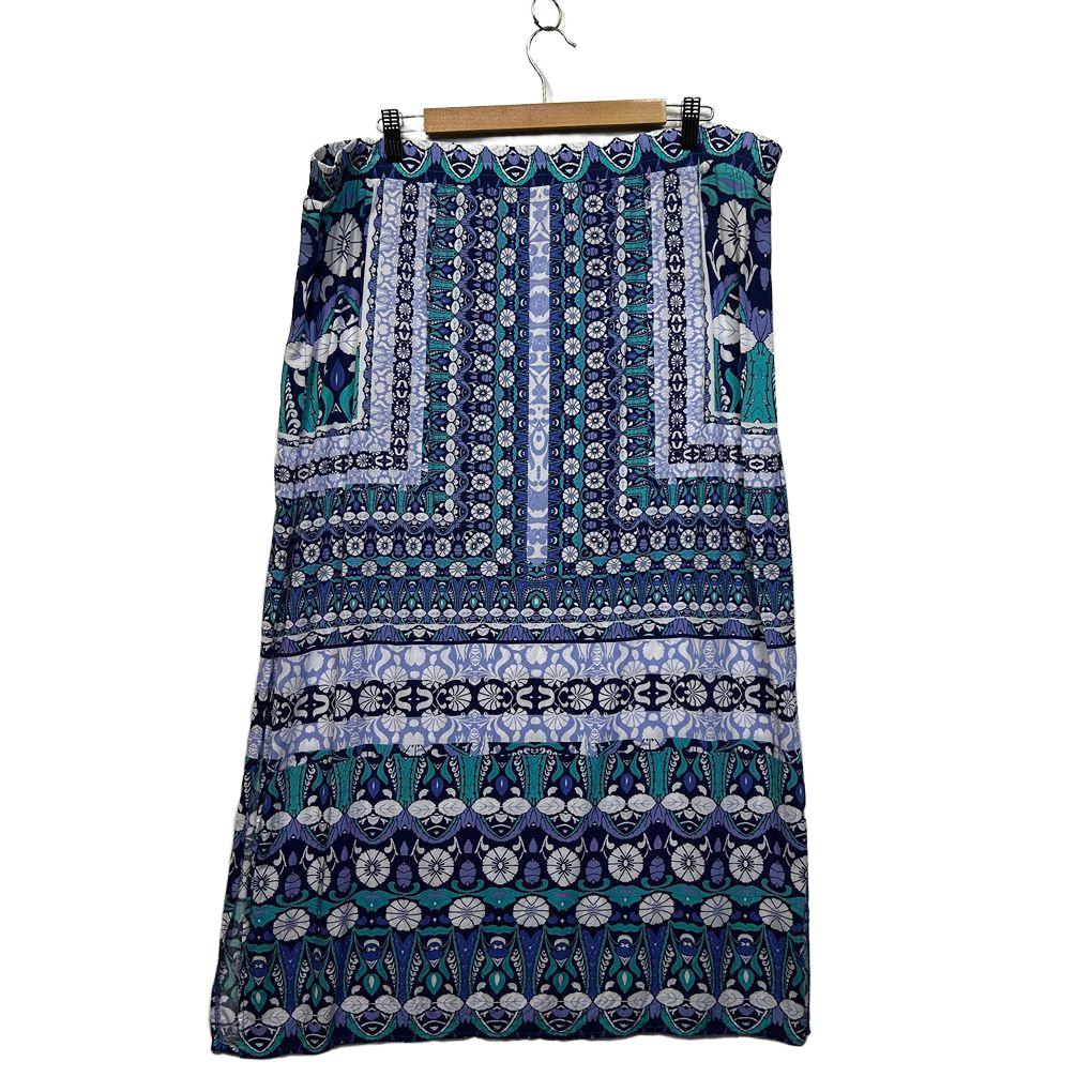 Rockmans Blue Plus Size Midi Skirt - Size 18