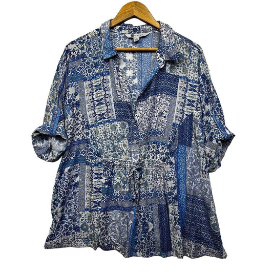 Rockmans Blue Top - Size 14