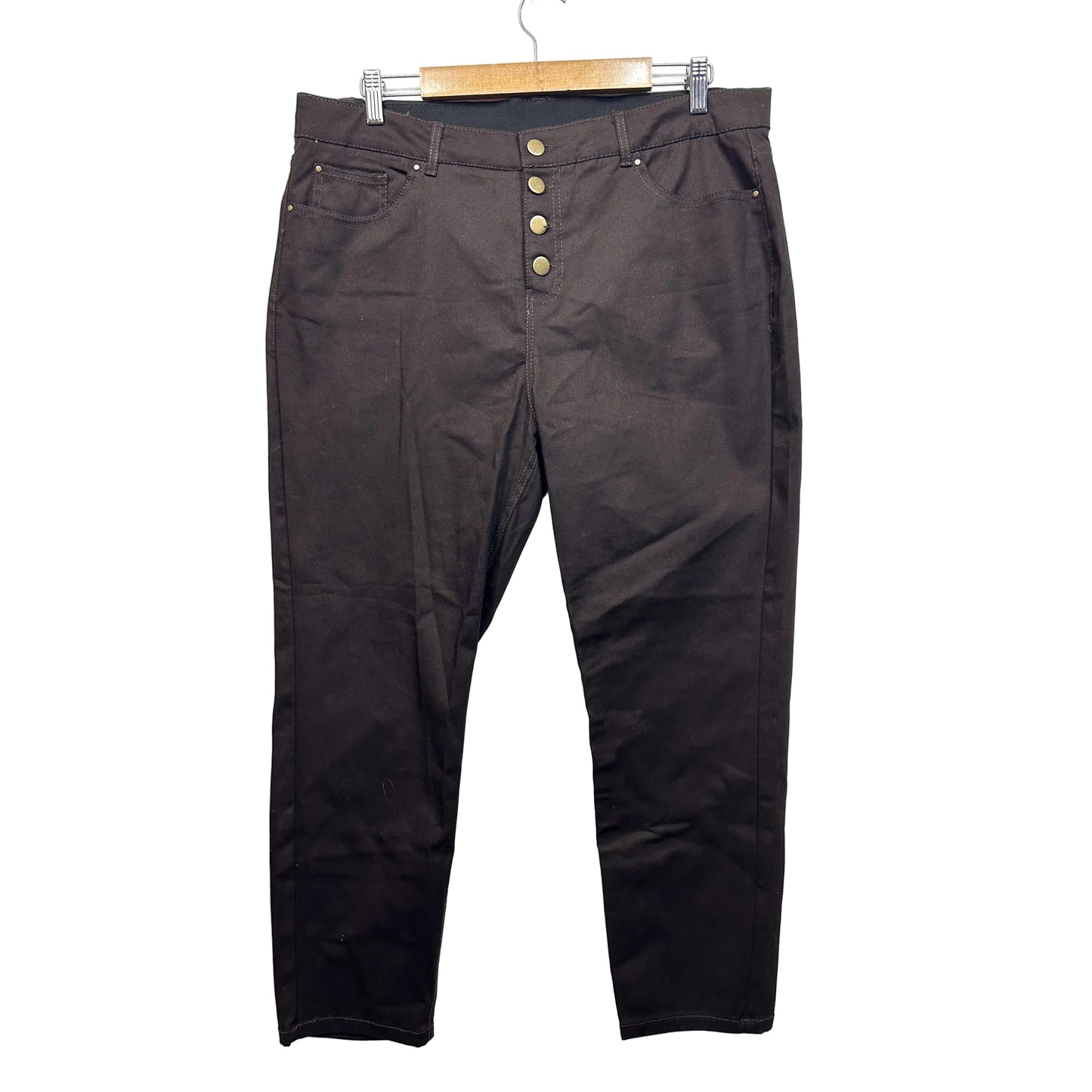 Rockmans Brown Cotton Jeans Pants - Size 18
