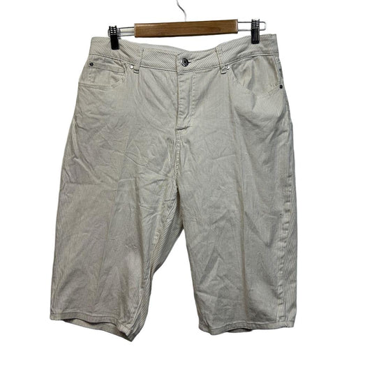 Rockmans Cream Cotton Shorts - Size 16