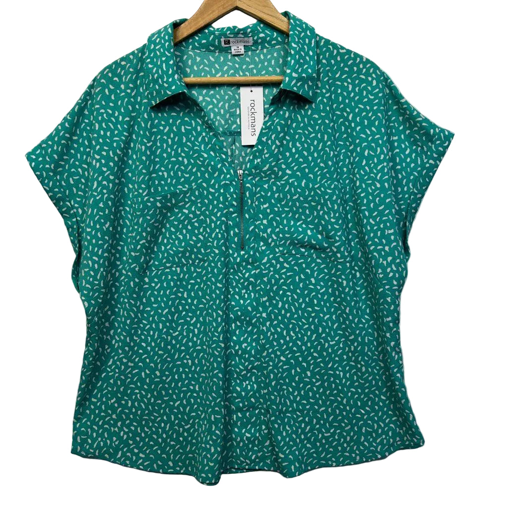 Rockmans Green Blouse - Size 18