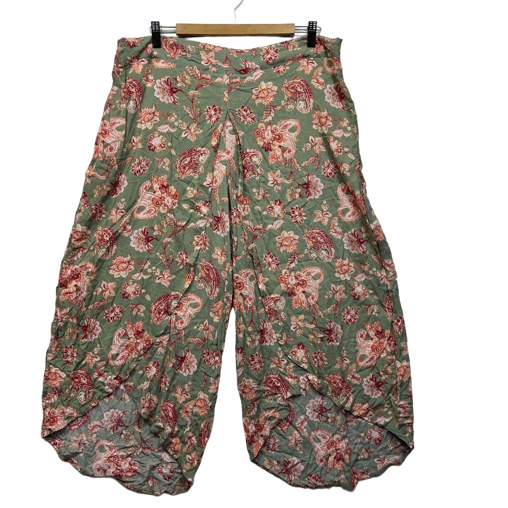 Rockmans Green Floral Culottes - Size 16