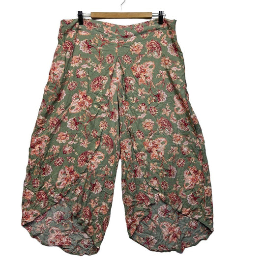 Rockmans Green Floral Culottes - Size 16