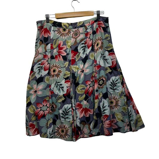 Rockmans Multicoloured Floral Cotton Skirt - Size 14