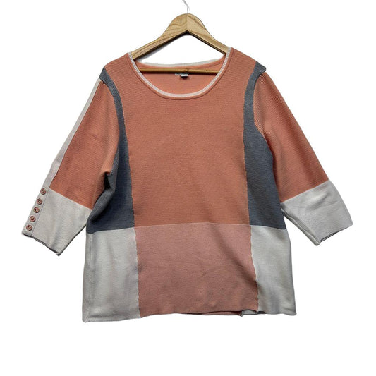 Rockmans Peach Knit Cotton Top - Size XL