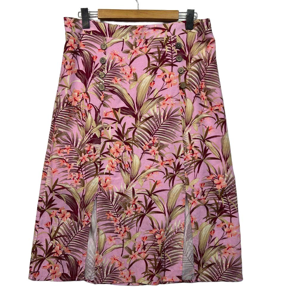 Rockmans Pink Linen Skirt - Size 14