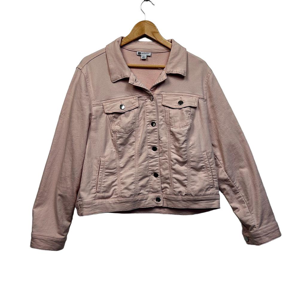 Rockmans Pink Plus Size Cotton Denim Jacket - Size 18