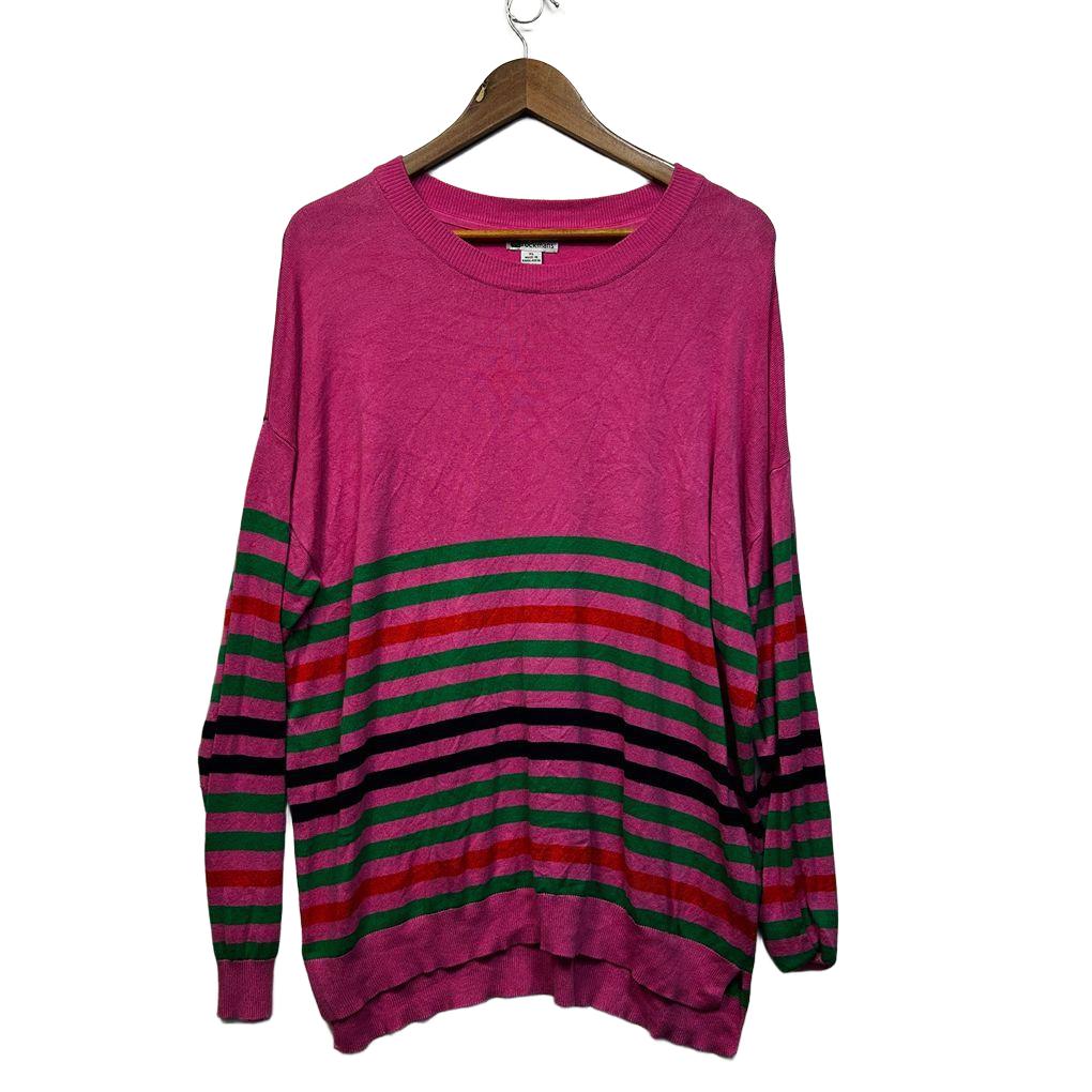Rockmans Pink Striped Jumper - Size XL