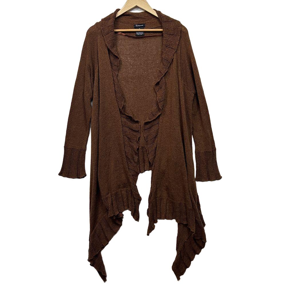 Rockmans Chocolate Waterfall Cardigan - Size XL