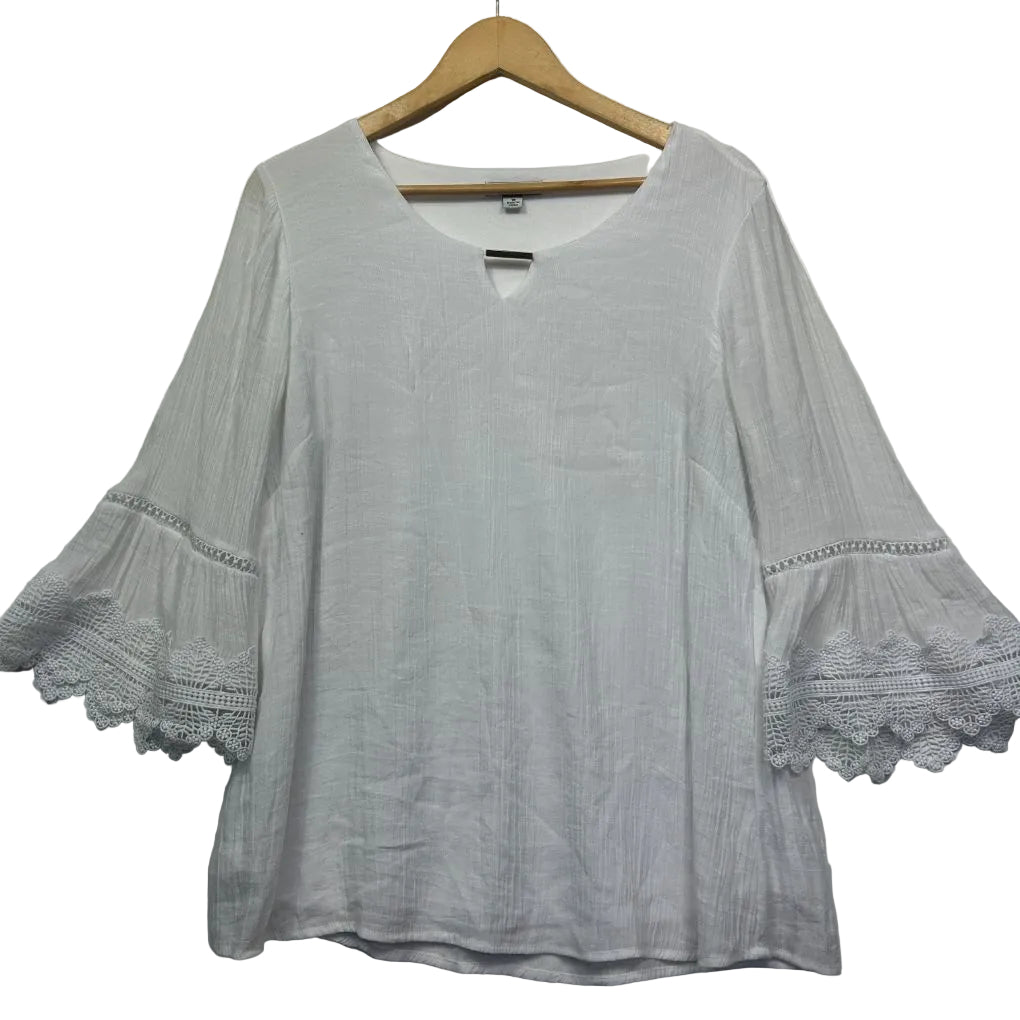 Rockmans White Top - Size 18