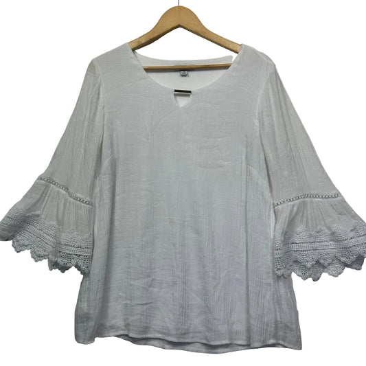 Rockmans White Top - Size 18