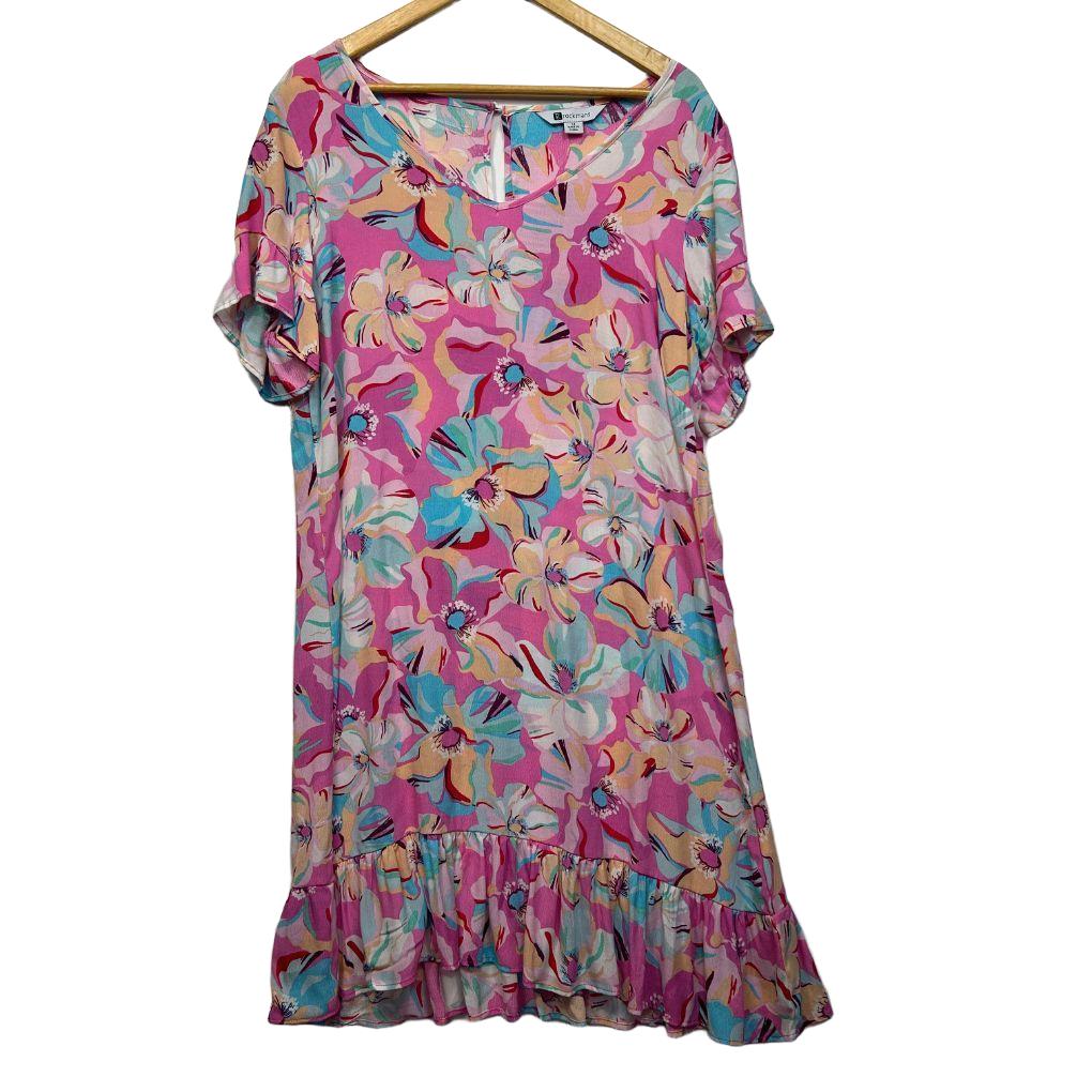 Rockmans Multicoloured Floral Dress - Size 18