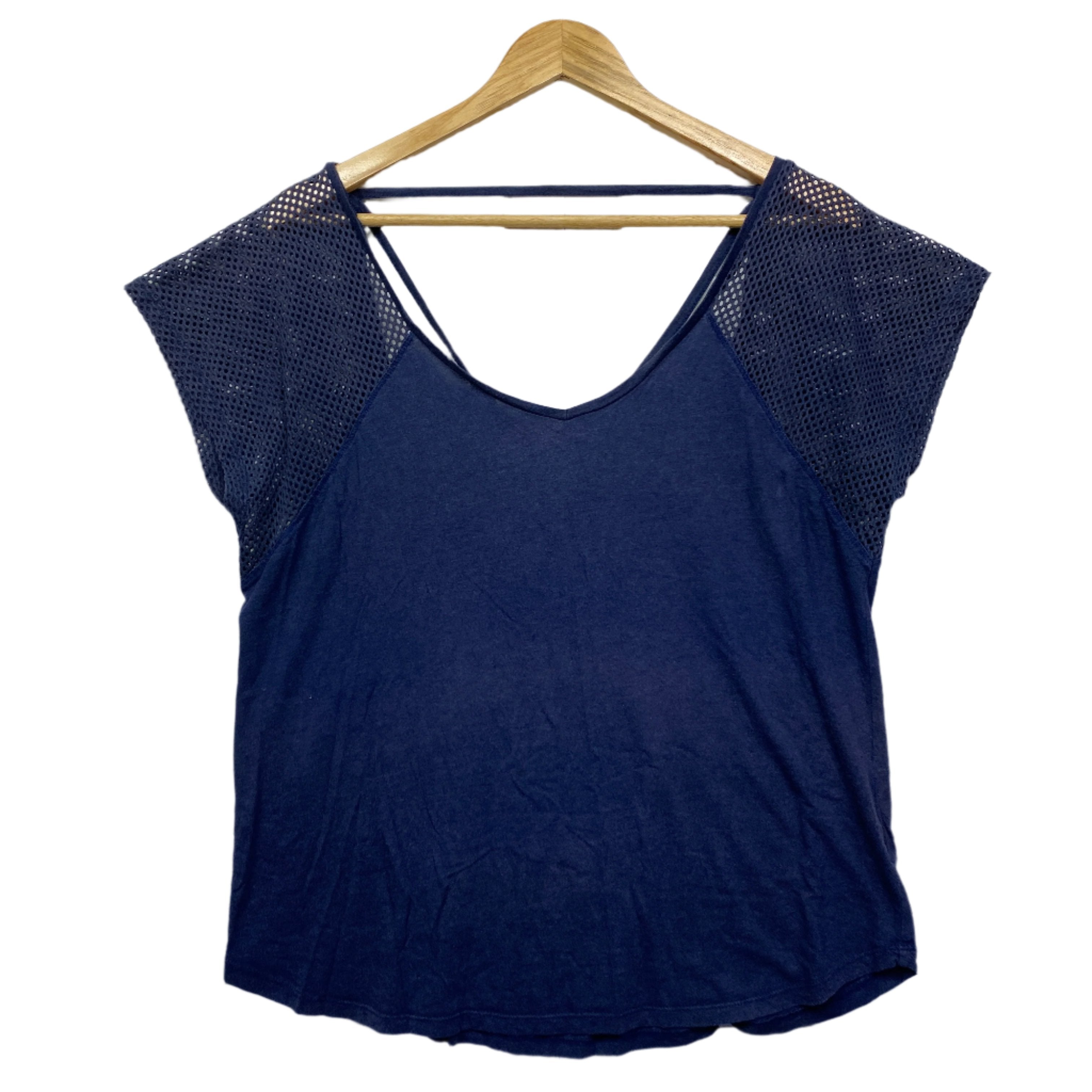 Rockwear Navy Short Sleeve Activewear Top - Size 14