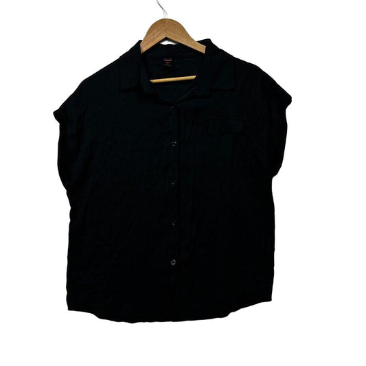 Romwe Black Short Sleeve Shirt - Size XL