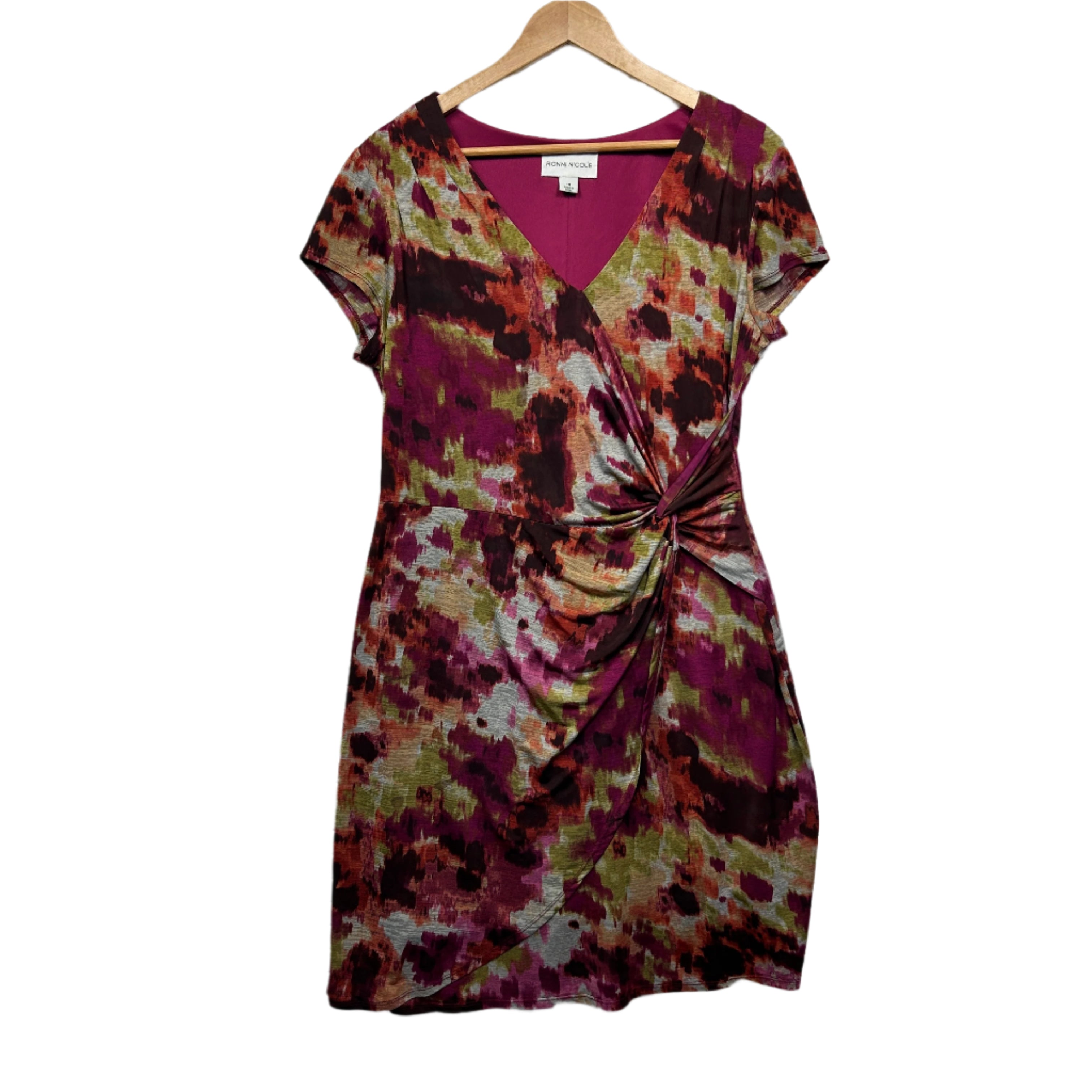 Ronni Nicole Dress Size 14 Short Sleeve Multicoloured Lined