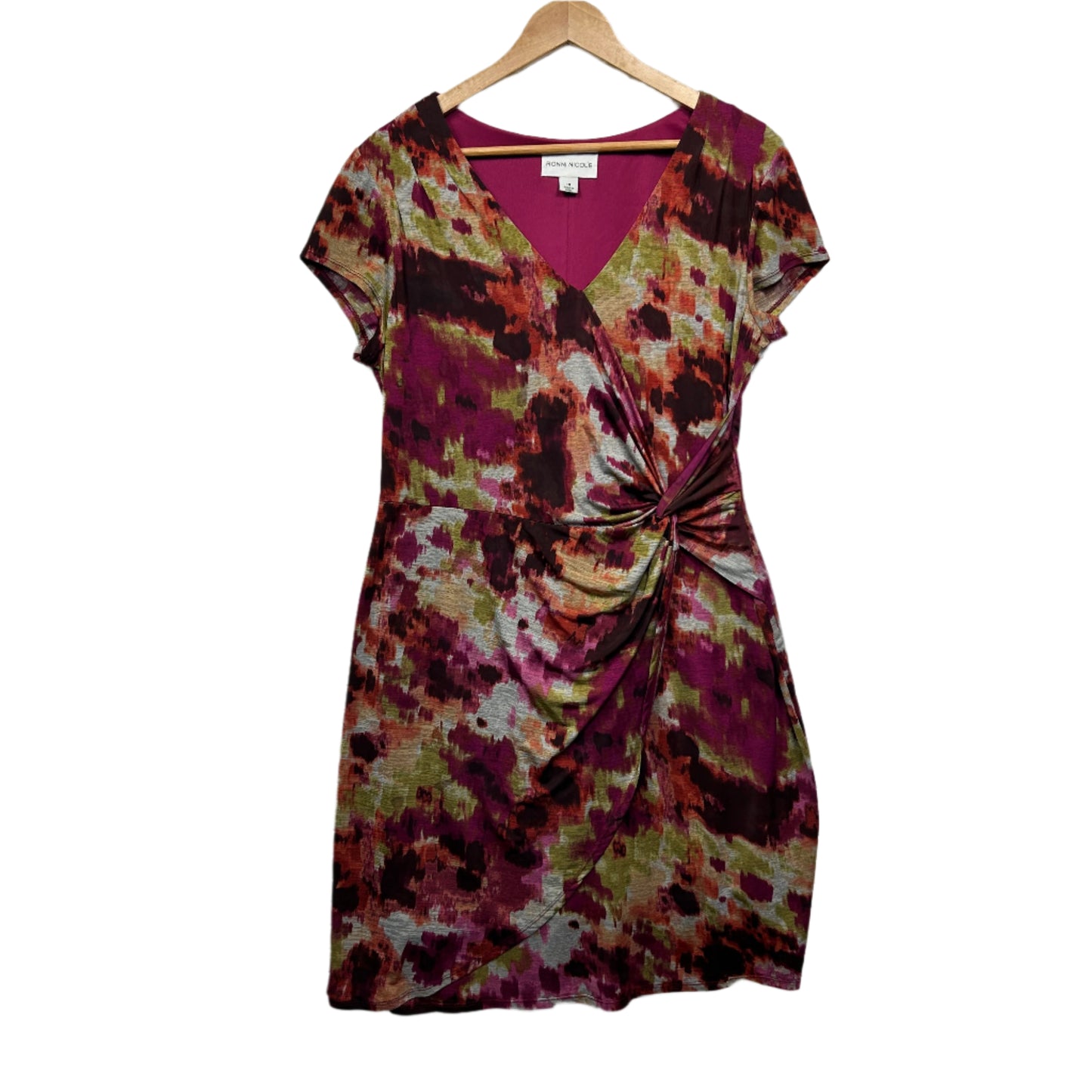 Ronni Nicole Dress Size 14 Short Sleeve Multicoloured Lined