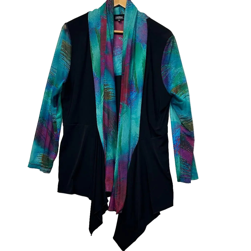 Roxanne Teal Open Front Top - Size 18