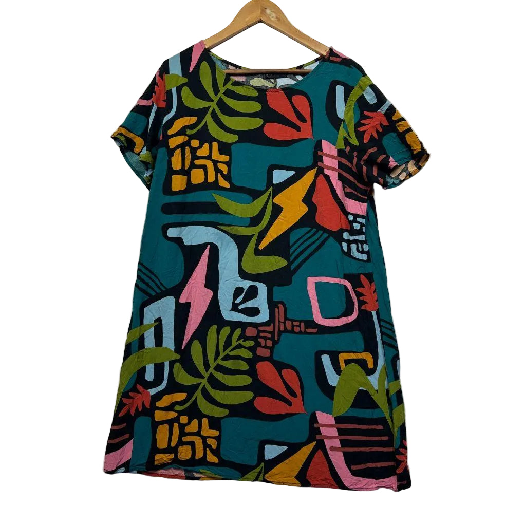 Shein Curve Multicolour Print Dress - Size 1XL