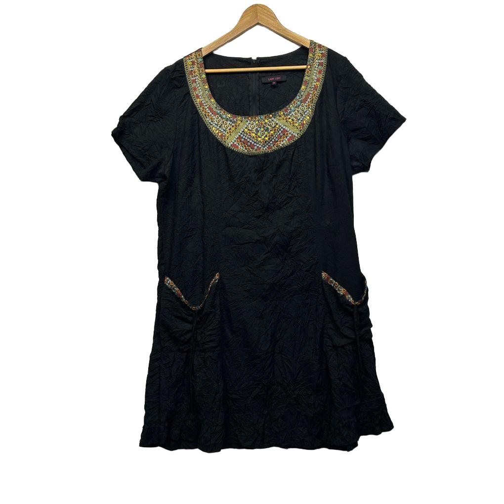 Saint Lori Black Cotton Top - Size 18