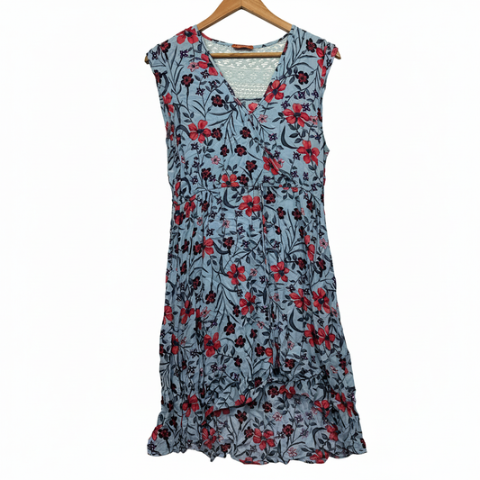 Sanctum Blue Floral Print Dress - Size L
