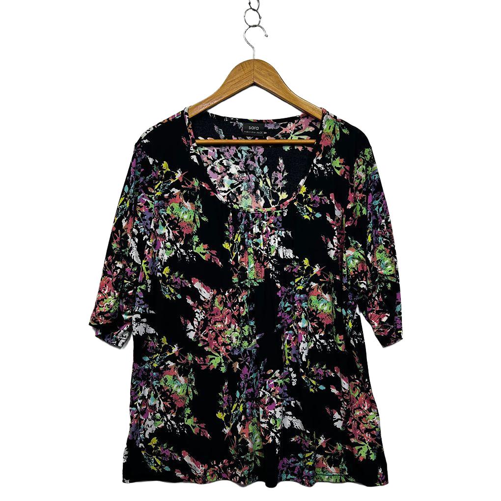 Sara Black Plus Size Top - Size 2X