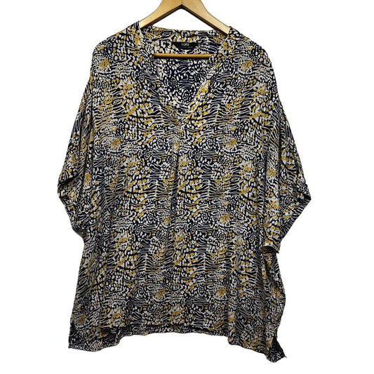 Sara Navy Print Top - Size 22