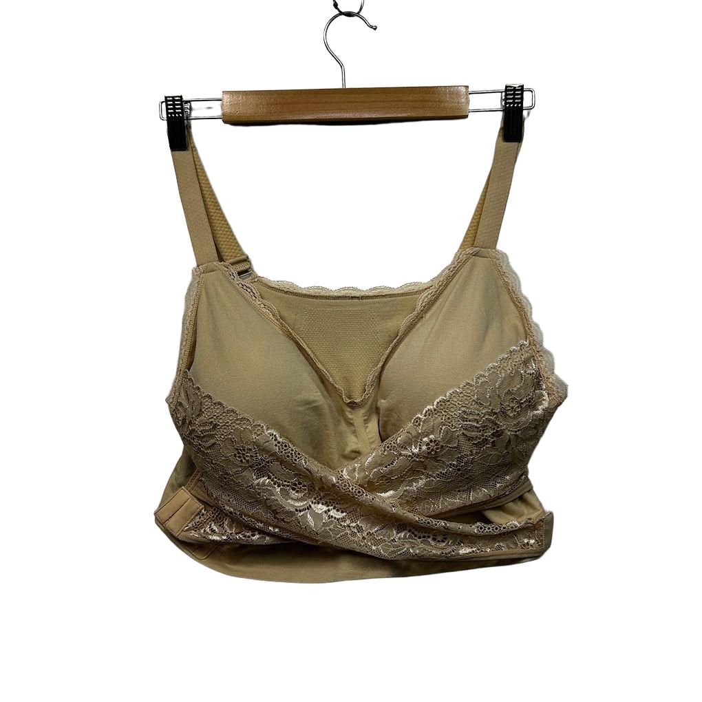 SaraMia Beige Plus Size Lace Bralette - Size 4X