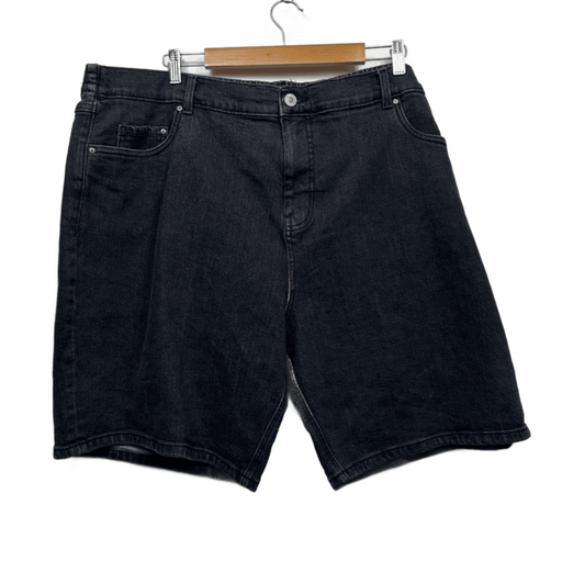 Anko Curve Denim Shorts Size 24 Black Elastic Waist