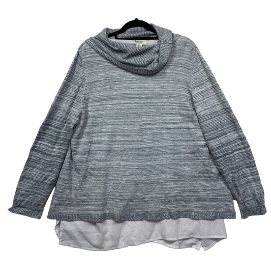 beme Top Womens Medium Plus 18 Grey Long Sleeve Viscose Blend