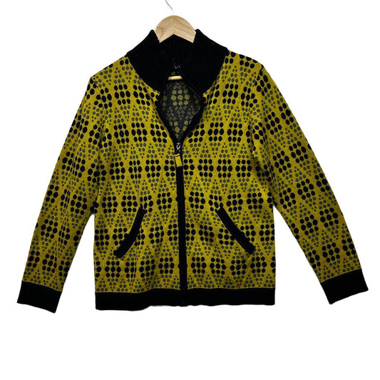 See Saw Yellow Wool Blend Zip Cardigan - Size M /12