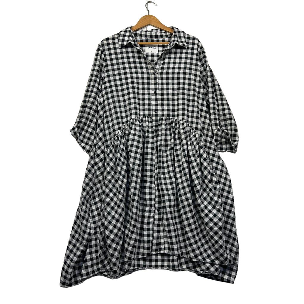 She Street Black White Gingham Dress - Size M/L
